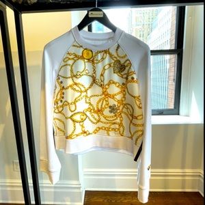 NWT White jewelry print long sleeve T